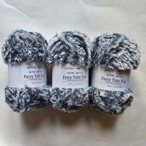 Knit Picks Fairy Tale Fur Yarn in Hibou, Blue/Gray, 3 Skeins